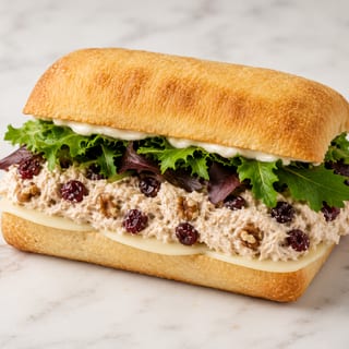 Panini de Ensalada de Pollo con Arándano y Nuez (Cranberry Walnut Chicken Salad Panini)