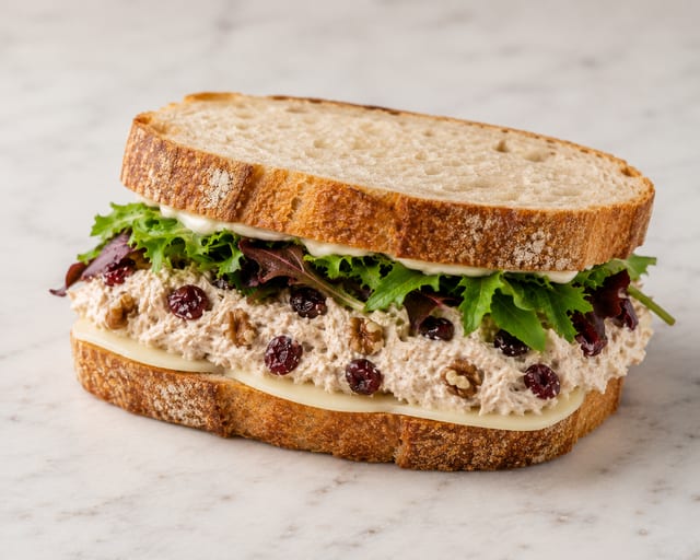 CRANBERRY WALNUT CHICKEN SALAD SOURDOUGH.