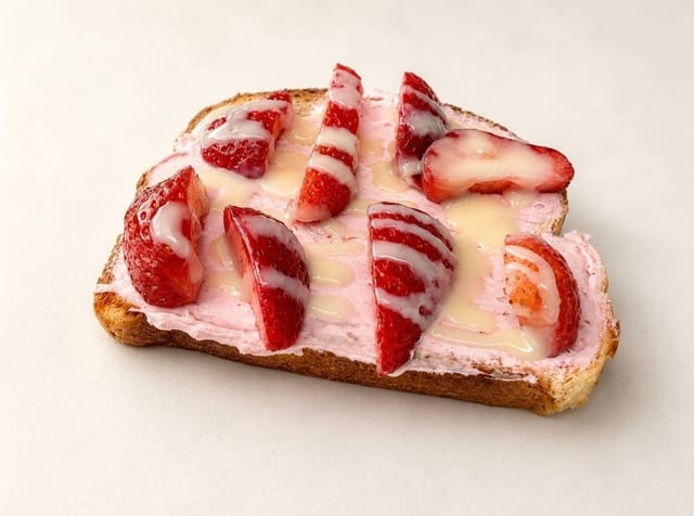 STRAWBERRY CREAM CHESEE TOAST.